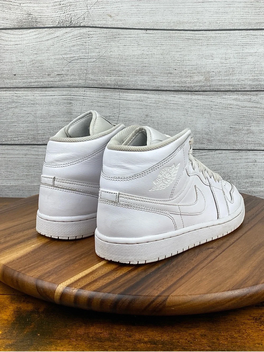 Nike Air Jordan 1 Mid Triple White Men’s Shoes 554724-136 Sneaker Size 8
